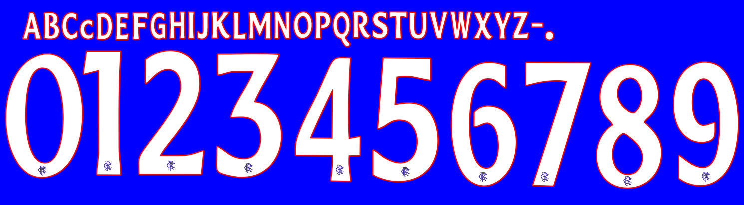 Rangers 2022-2023 Home Any Name & Number Nameset for Football Shirt