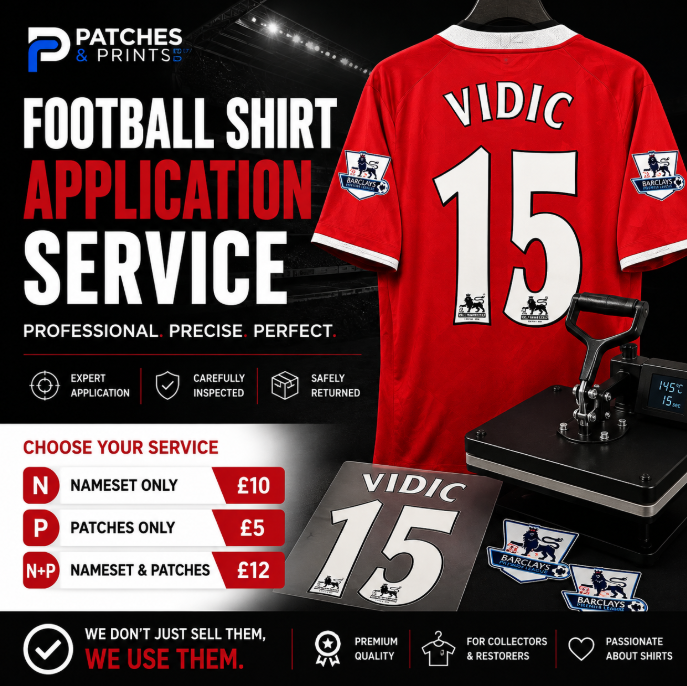 PROFESSIONAL FOOTBALL SHIRT APPLICATION SERVICE - Nameset & Patches