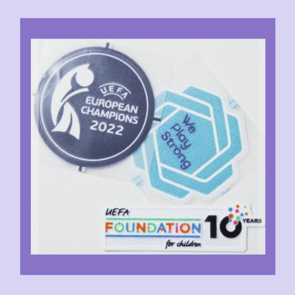 England Euro 2025 Player Size Champions League Sleeve Patch Set for Football Shirt